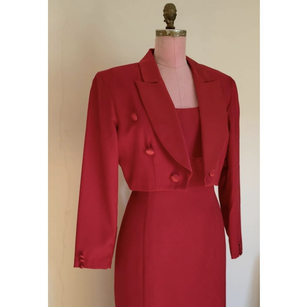 90s Red Dress Set